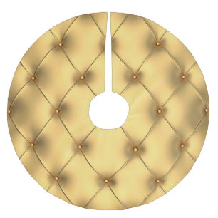 Golden Glamour: Luxurious Interior Decor. Brushed Polyester Tree Skirt
