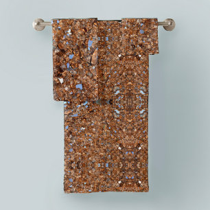 Golden Glass Brown Bath Towel Set