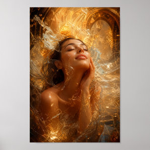 Golden Glass Serenity Wall Decor Poster