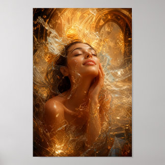 Golden Glass Serenity Wall Decor Poster