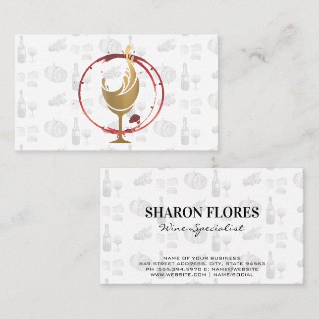 Golden Glass | Wine Stain Business Card (Front/Back)