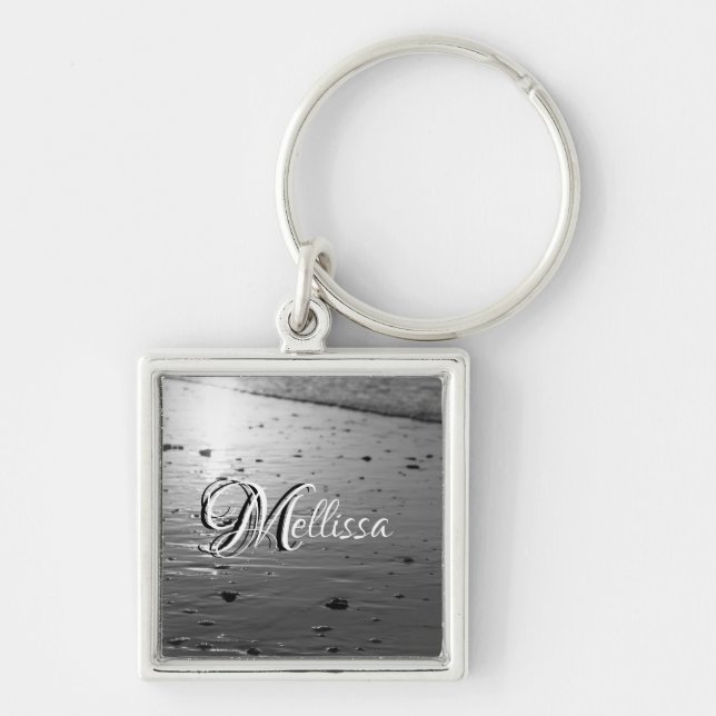 Golden Glassy Sand Grayscale Keychain (Front)