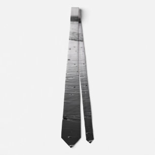 Golden Glassy Sand Grayscale Neck Tie