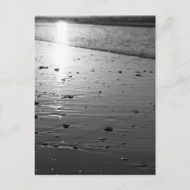 Golden Glassy Sand Grayscale Postcard (Front)