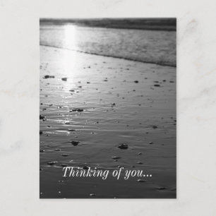 Golden Glassy Sand Grayscale Thinking Of You Postcard