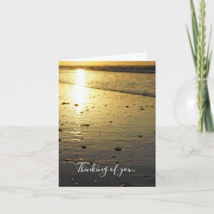 Golden Glassy Sand Thinking Of You Card