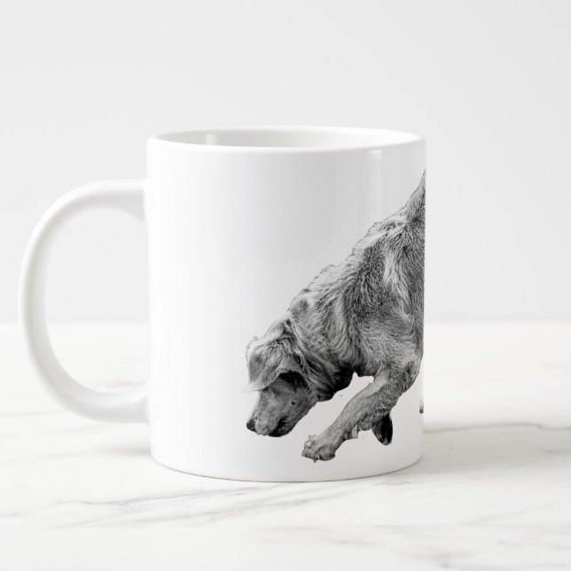 Golden Glide in Soft Winter Tones Large Coffee Mug (Left)