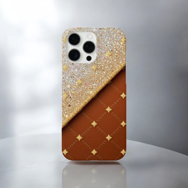 Golden Glimmer - Glitter & leather  Case-Mate iPhone Case (Creator Uploaded)