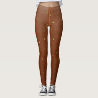 Golden Glint: Sparkling Brown Leggings"?