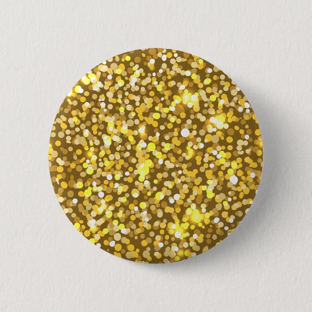 Golden glitter 6 cm round badge (Front)