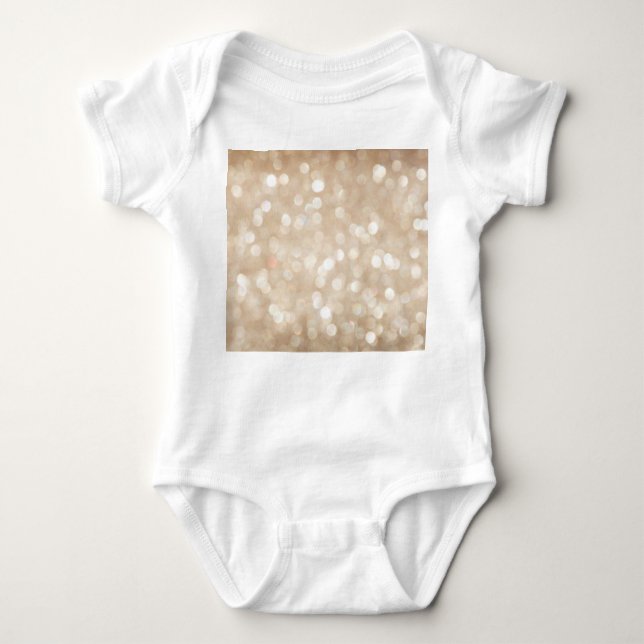 Golden glitter, blurred Christmas background. Baby Bodysuit (Front)