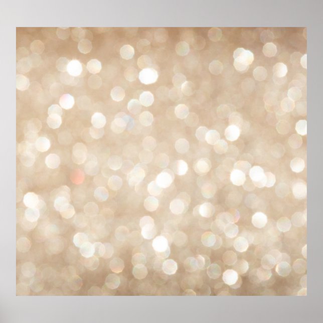 Golden glitter, blurred Christmas background. Poster (Front)