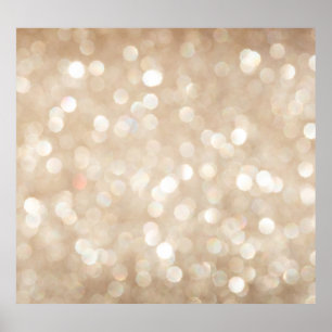 Golden glitter, blurred Christmas background. Poster