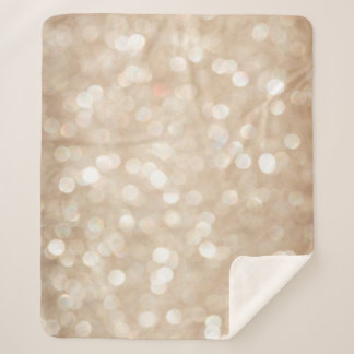 Golden glitter, blurred Christmas background. Sherpa Blanket