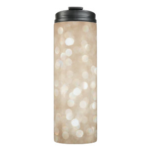 Golden glitter, blurred Christmas background. Thermal Tumbler