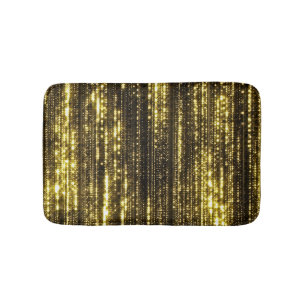 Golden Glitter: Bokeh Particles Background Bath Mat