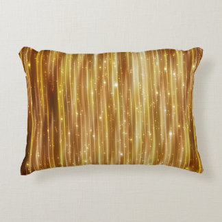 Golden Glitter: Bright Abstract Background. Decorative Cushion
