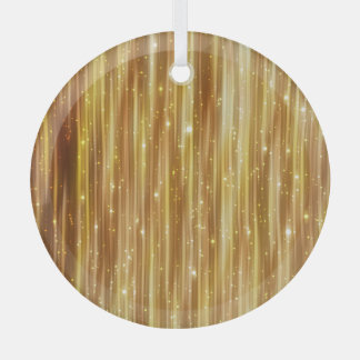 Golden Glitter: Bright Abstract Background. Glass Tree Decoration