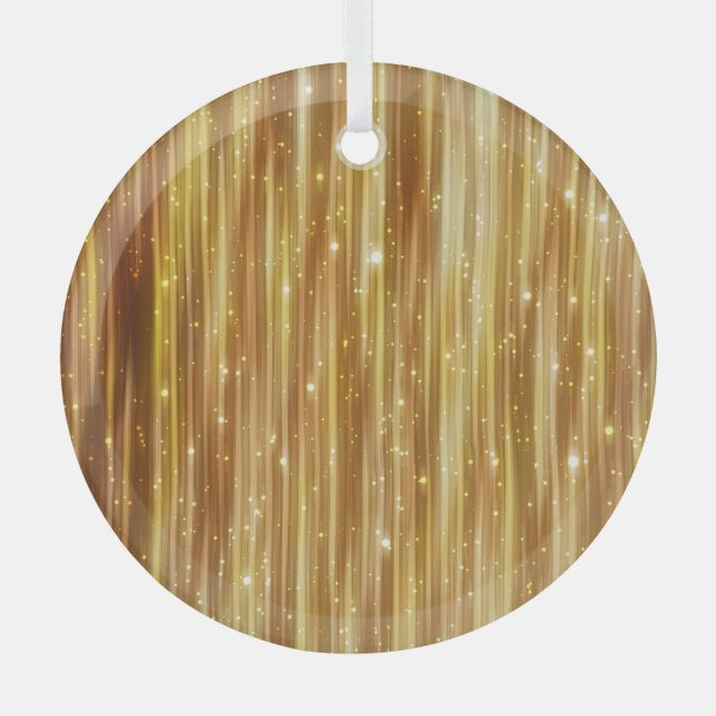 Golden Glitter: Bright Abstract Background. Glass Tree Decoration (Front)
