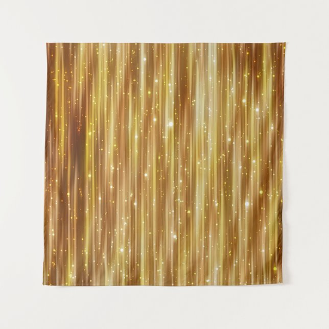 Golden Glitter: Bright Abstract Background. Tapestry (Front)
