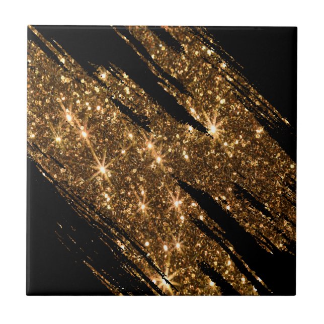 Golden Glitter Ceramic Tile (Front)