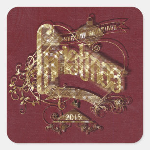 Golden Glitter Christmas - Sticker