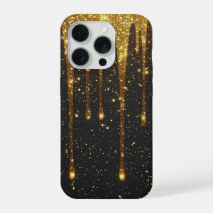 Golden Glitter Drip Elegance ✨ Luxury Sparkling iPhone 15 Pro Case