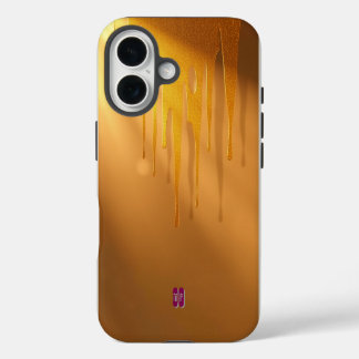 Golden Glitter Drips with Warm Glow iPhone 16 Case