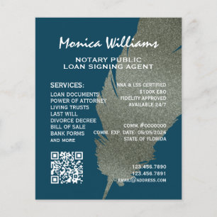 Golden glitter feather Notary  Flyer