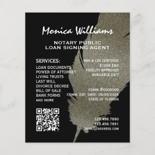 Golden glitter feather Notary Flyer