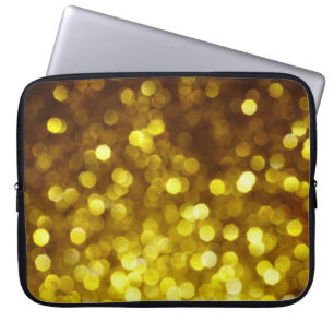 Golden glitter: festive Christmas texture. Laptop Sleeve