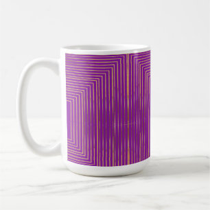 Golden Glitter Geometric Art Line Pattern Coffee Mug