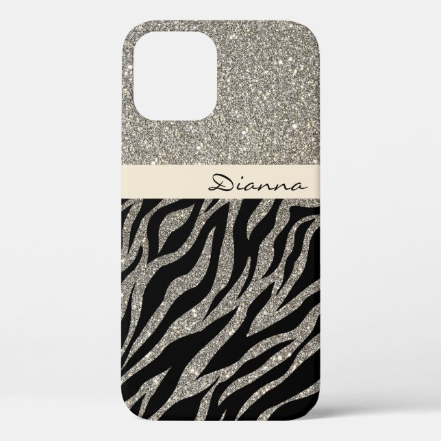 Golden Glitter Gold Zebra Animal Print Pattern Case-Mate iPhone Case (Back)