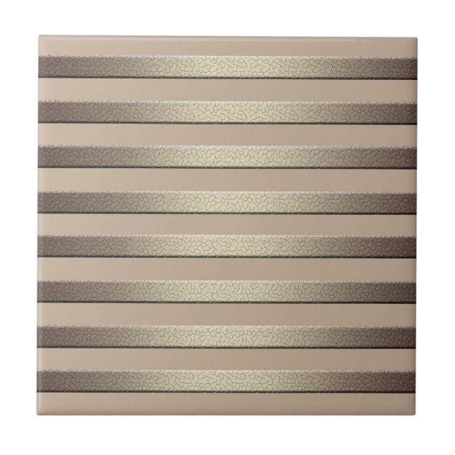 Golden glitter gradient striped lined stripes bron ceramic tile (Front)
