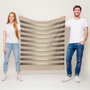 Golden glitter gradient striped lined stripes bron fleece blanket