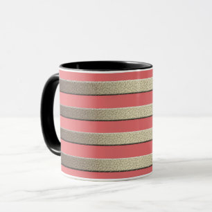 Golden glitter gradient striped lined stripes cora mug