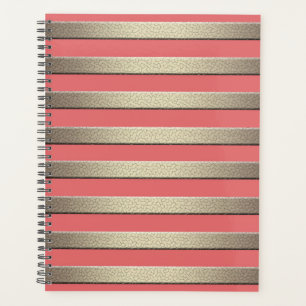 Golden glitter gradient striped lined stripes cora planner