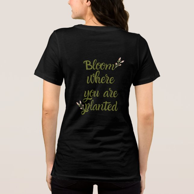 Golden Glitter Inspirational Black Tee (Back)