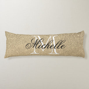 Golden Glitter Monogram Body Cushion