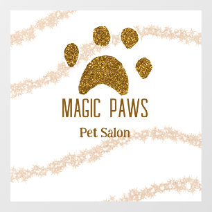 Golden glitter paws pet salon add name email websi