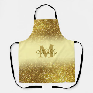 golden glitter personalised apron