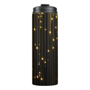 Golden Glitter Rain Light Curtain Thermal Tumbler