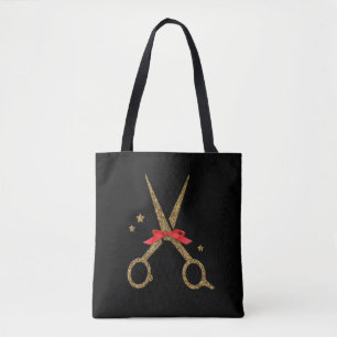 Golden glitter scissors - Hair dresser stylist Tot Tote Bag