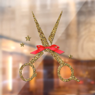Golden glitter scissors - Hair dresser stylist Win