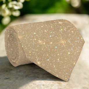Golden Glitter Shiny Multicolor Sparkles Diamond Tie