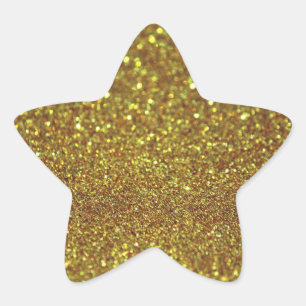 Golden glitter star sticker
