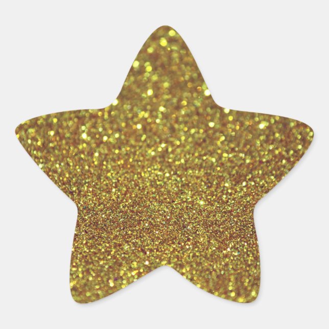 Golden glitter star sticker (Front)