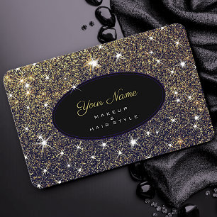 Golden Glitter Stars Elegant Luxury Stylish Bling Business Card