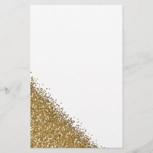 Golden glitter stationery
