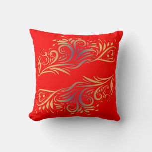 Golden glitter swirls doodle elements romantic flo cushion